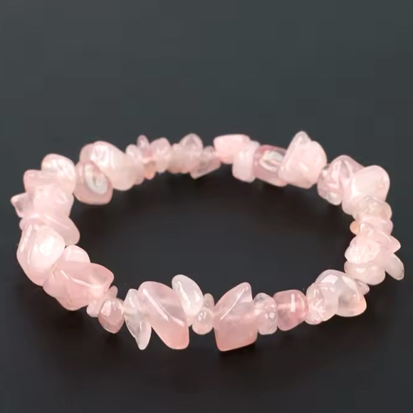 Bracelet And Earrings Set - Rose Quartz Natural Healing Stone - Picture 4 of 12
